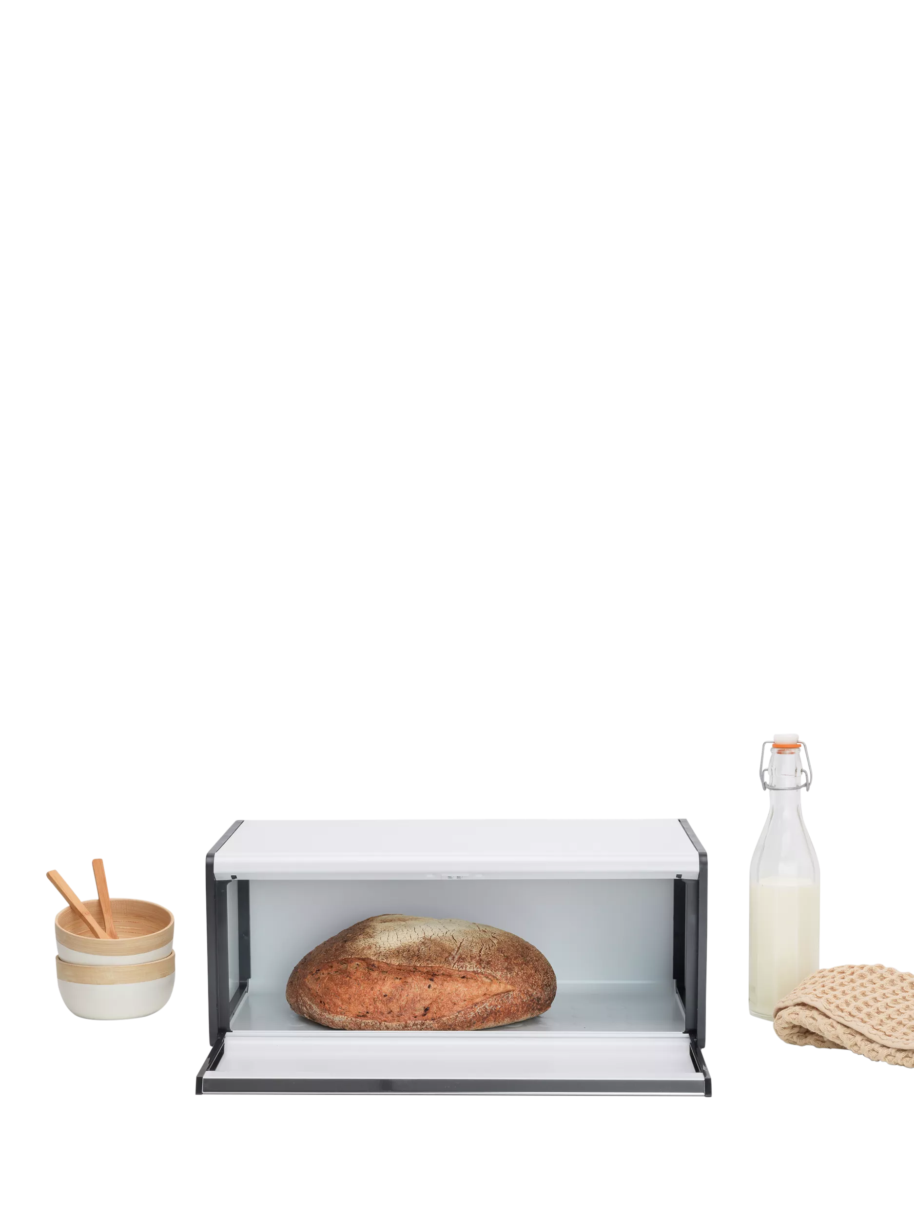 Brabantia fall front bread bin white (British brand)