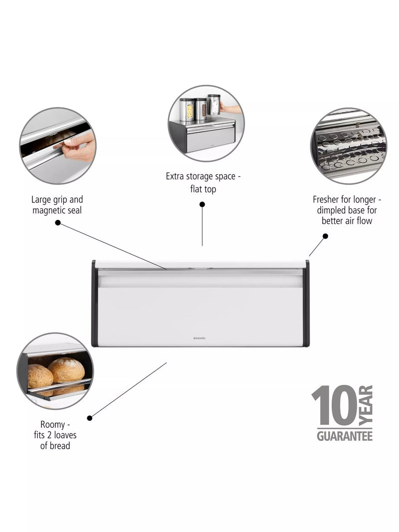 Brabantia fall front bread bin white (British brand)