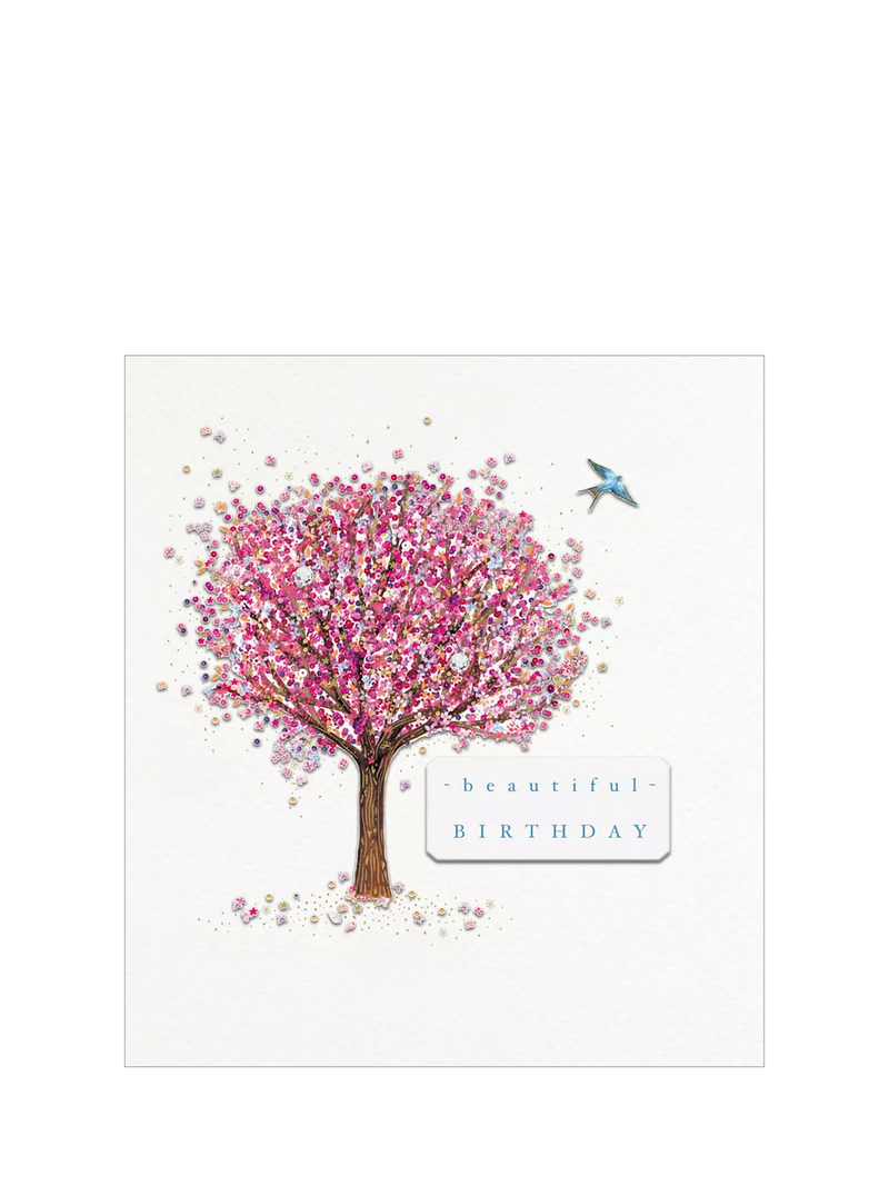 The Proper Mail Company tree blossom birthday card blank inside - British product