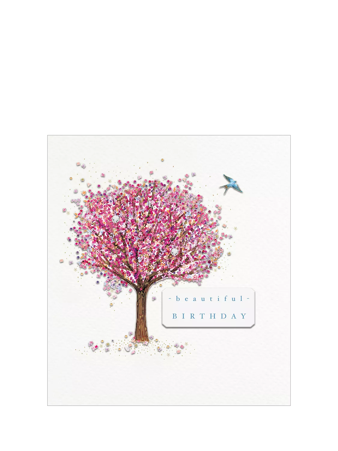 The Proper Mail Company tree blossom birthday card blank inside - British product