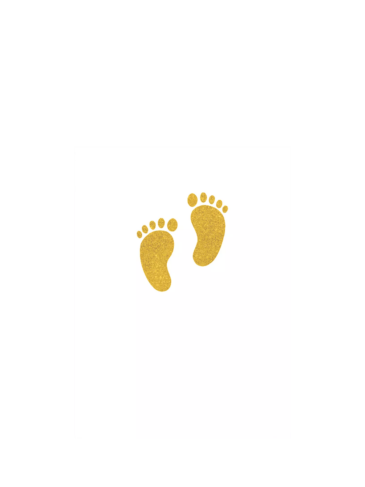Art File gold feet new baby card, UK version