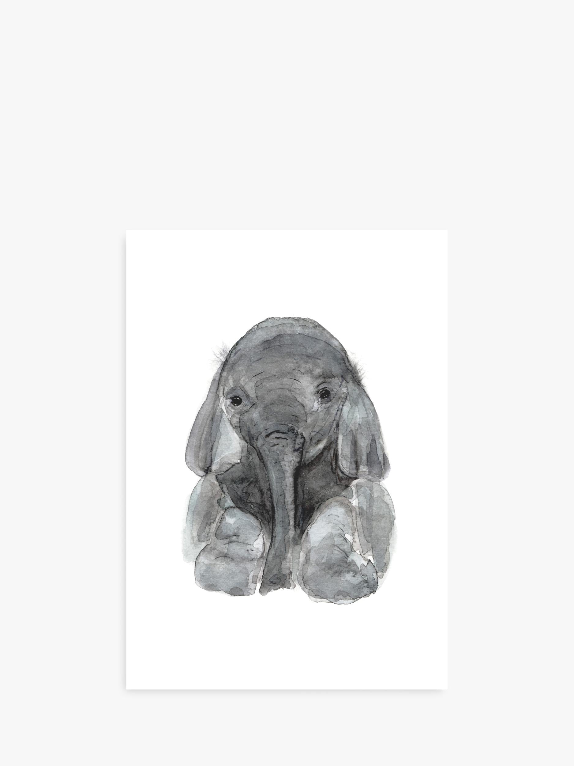 Blank Greeting Card with Baby Elephant Design, Brown Envelope, FSC Certified