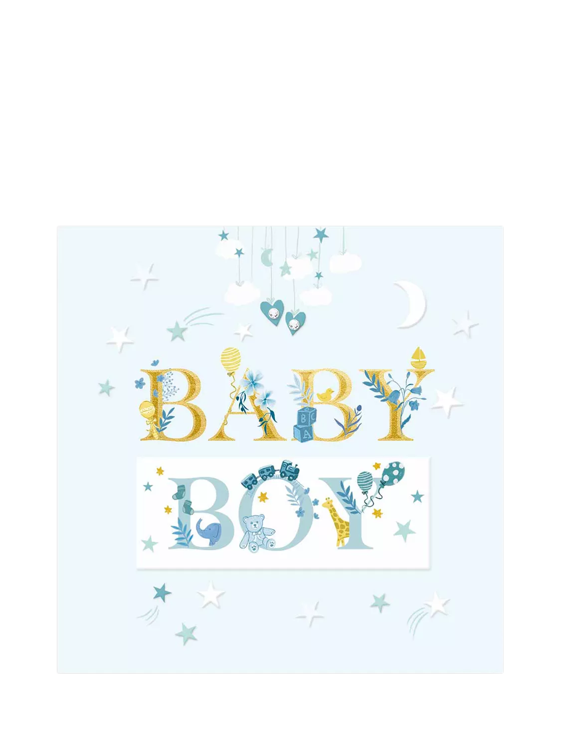 Woodmansterne Baby Boy Blue new baby card - British product