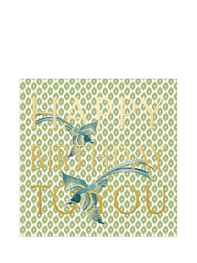 Woodmansterne birds flying birthday card with envelope, UK version