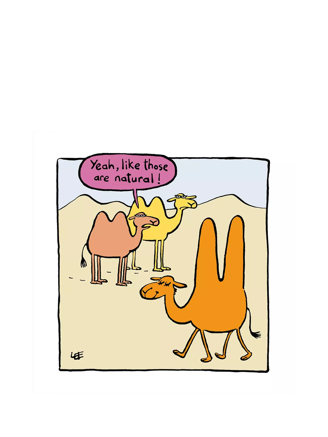 Woodmansterne Camel Large Humps greeting card, UK version