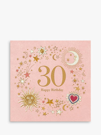 John Lewis Carte de Vœux pour 30ème Anniversaire avec Motif Soleil et Lune et Enveloppe - Acheter en ligne chez McGrocer