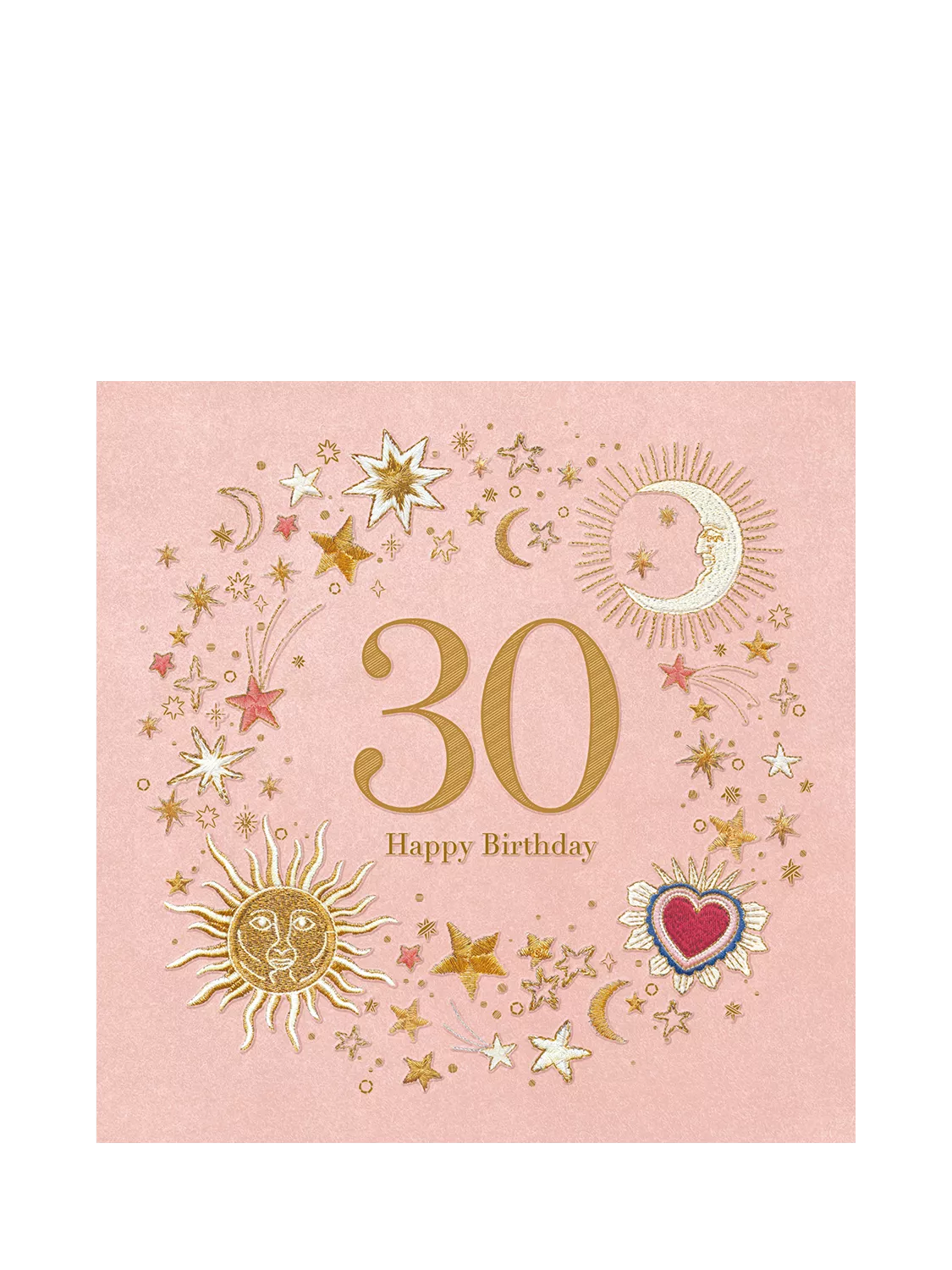 Elizabeth Scarlett sun and moon 30th birthday card - British product