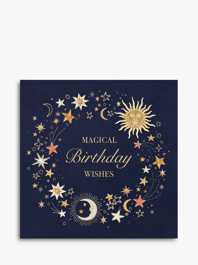 Magical Night Sky Birthday Card with Blank Inside and Envelope