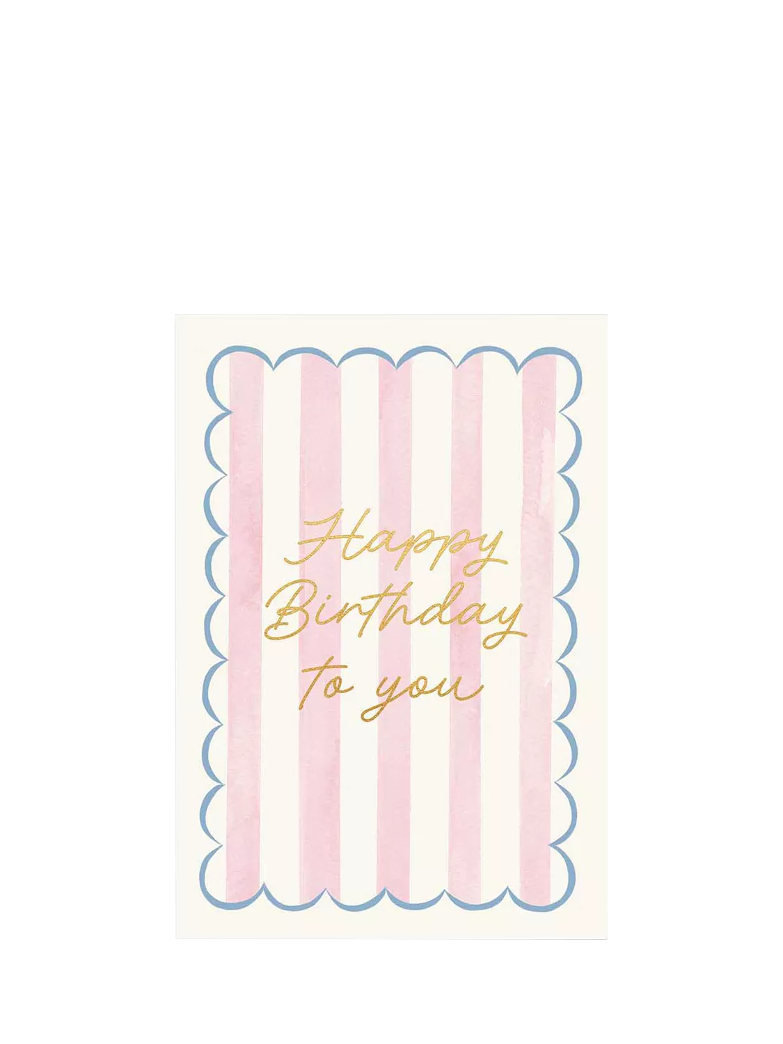 Woodmansterne birthday card pink and white stripes - British product