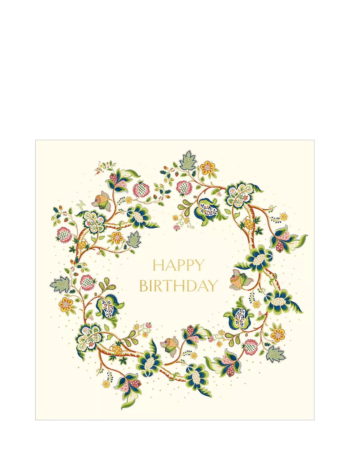 Woodmansterne birthday card floral wreath 166x167mm, UK version