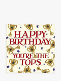 Birthday Greetings Card with Trophies and Stars Design, Blank Inside, FSC Certified