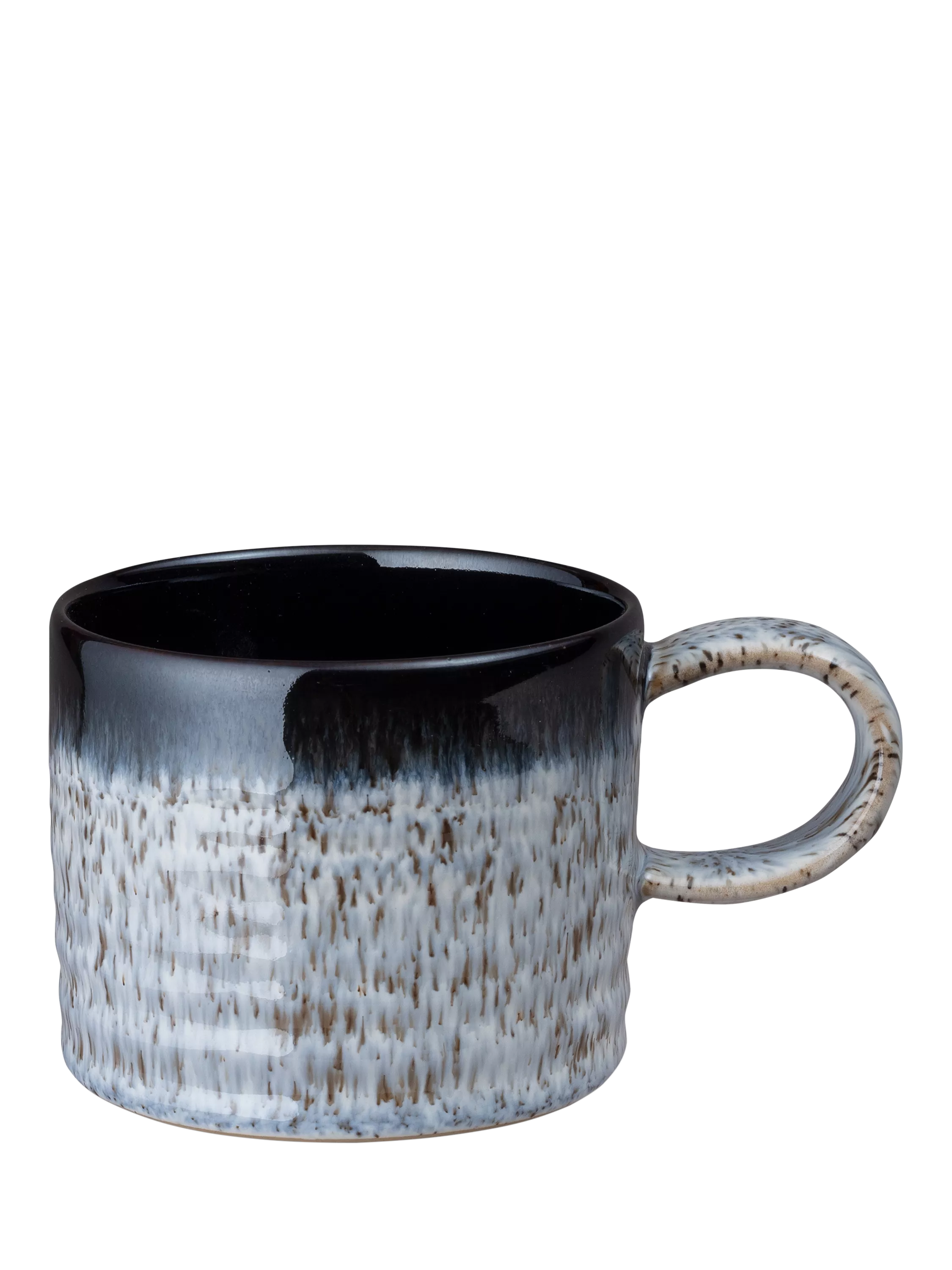 Denby small ridged stoneware mug 295ml black - British product