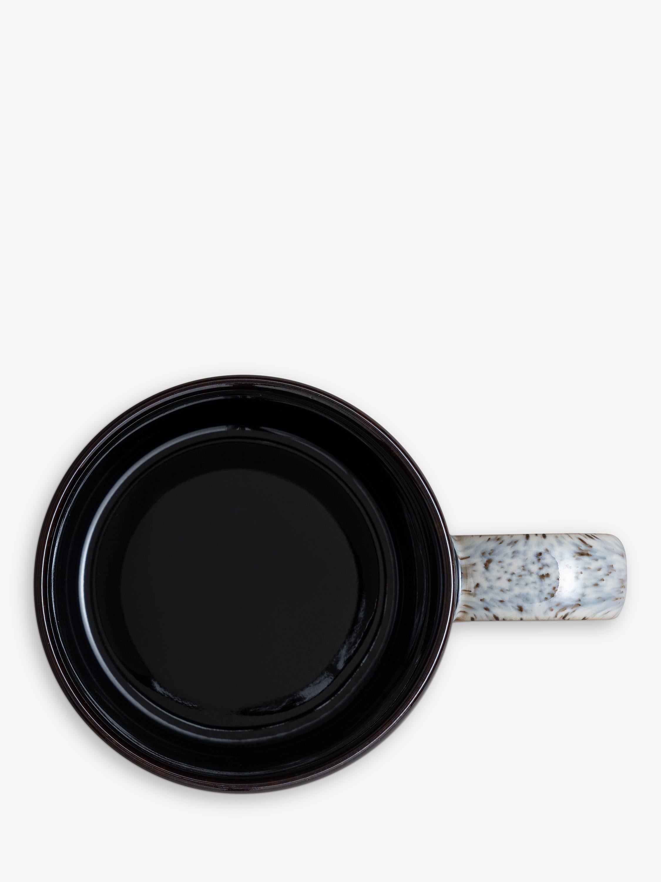 Denby small ridged stoneware mug 295ml black - British product