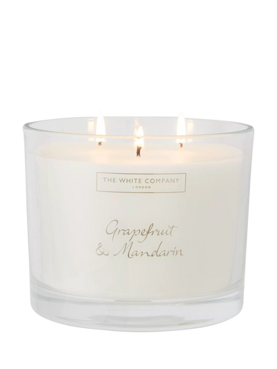 John Lewis The White Company Grapefruit & Mandarin 3-Docht-Duftkerze, 770g