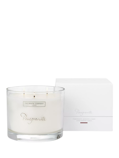 John Lewis The White Company Pomegranate 3 Wick Scented Candle, 770g- Buy online at McGrocer