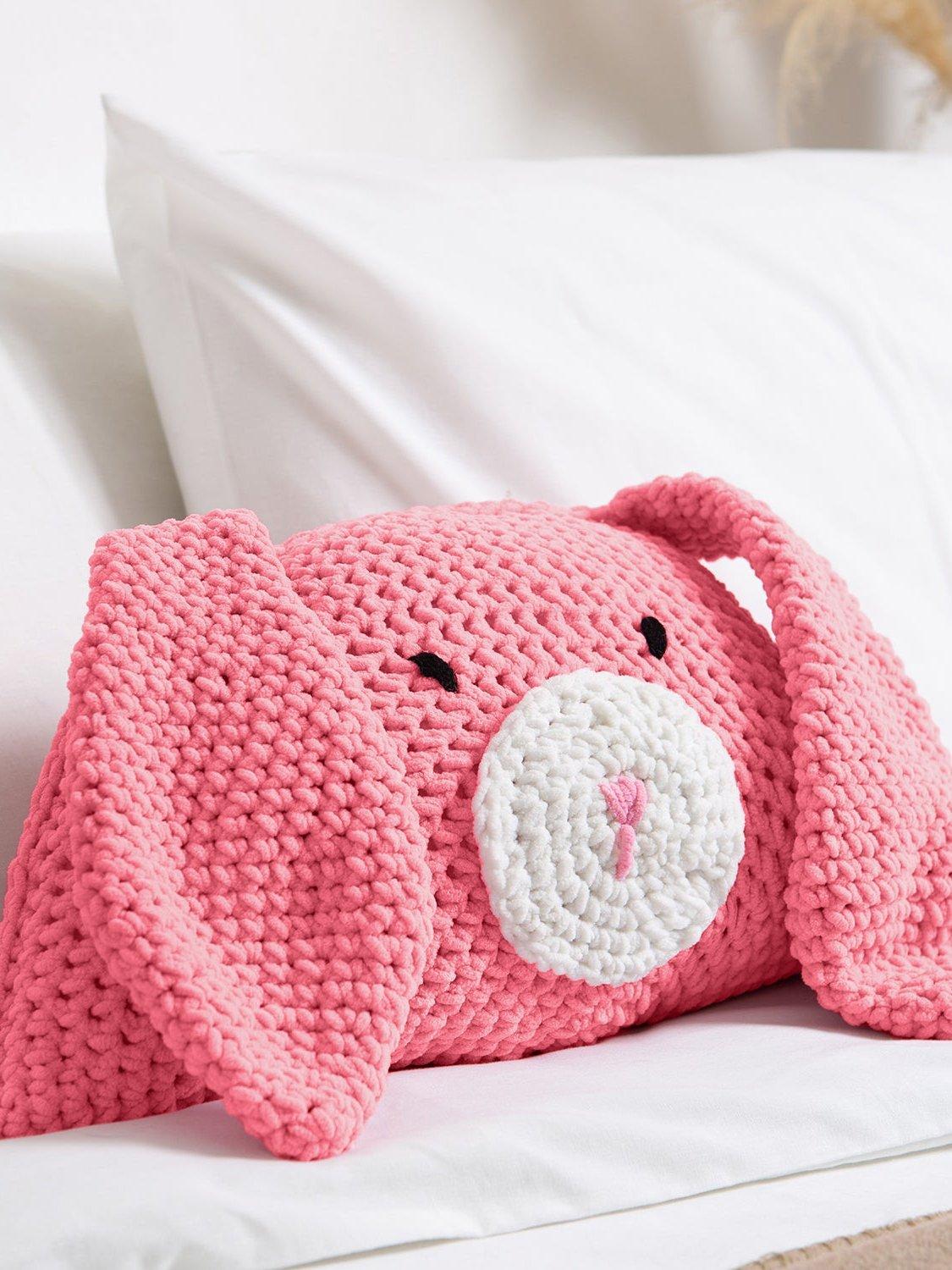Wool Couture Mabel Bunny cushion crochet kit - British product