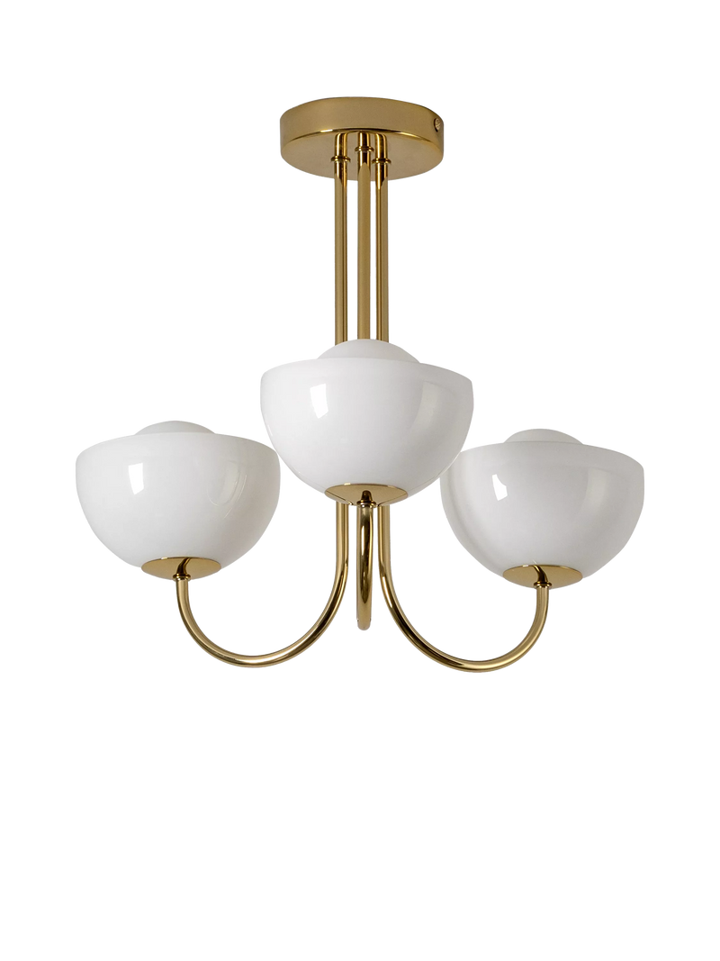 houseof glass bowl 3-arm ceiling light, UK version