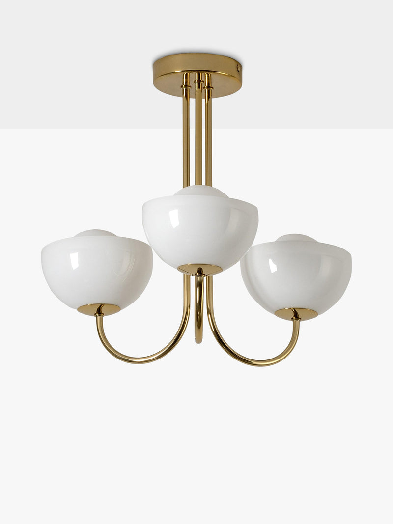 houseof glass bowl 3-arm ceiling light, UK version
