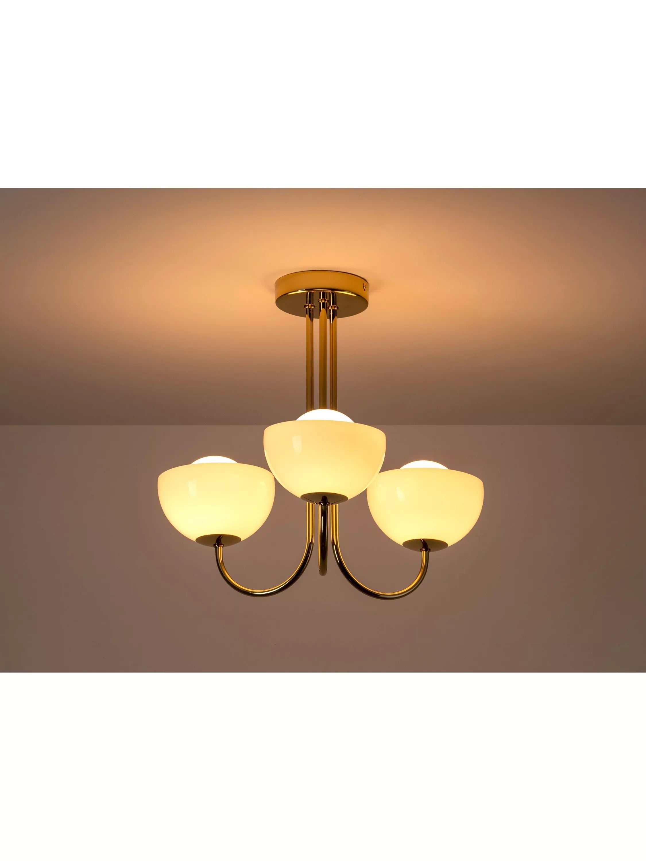 houseof glass bowl 3-arm ceiling light, UK version
