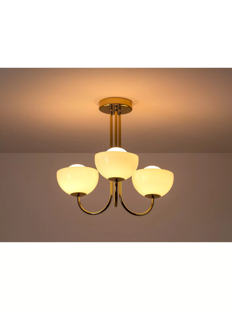 houseof glass bowl 3-arm ceiling light, UK version