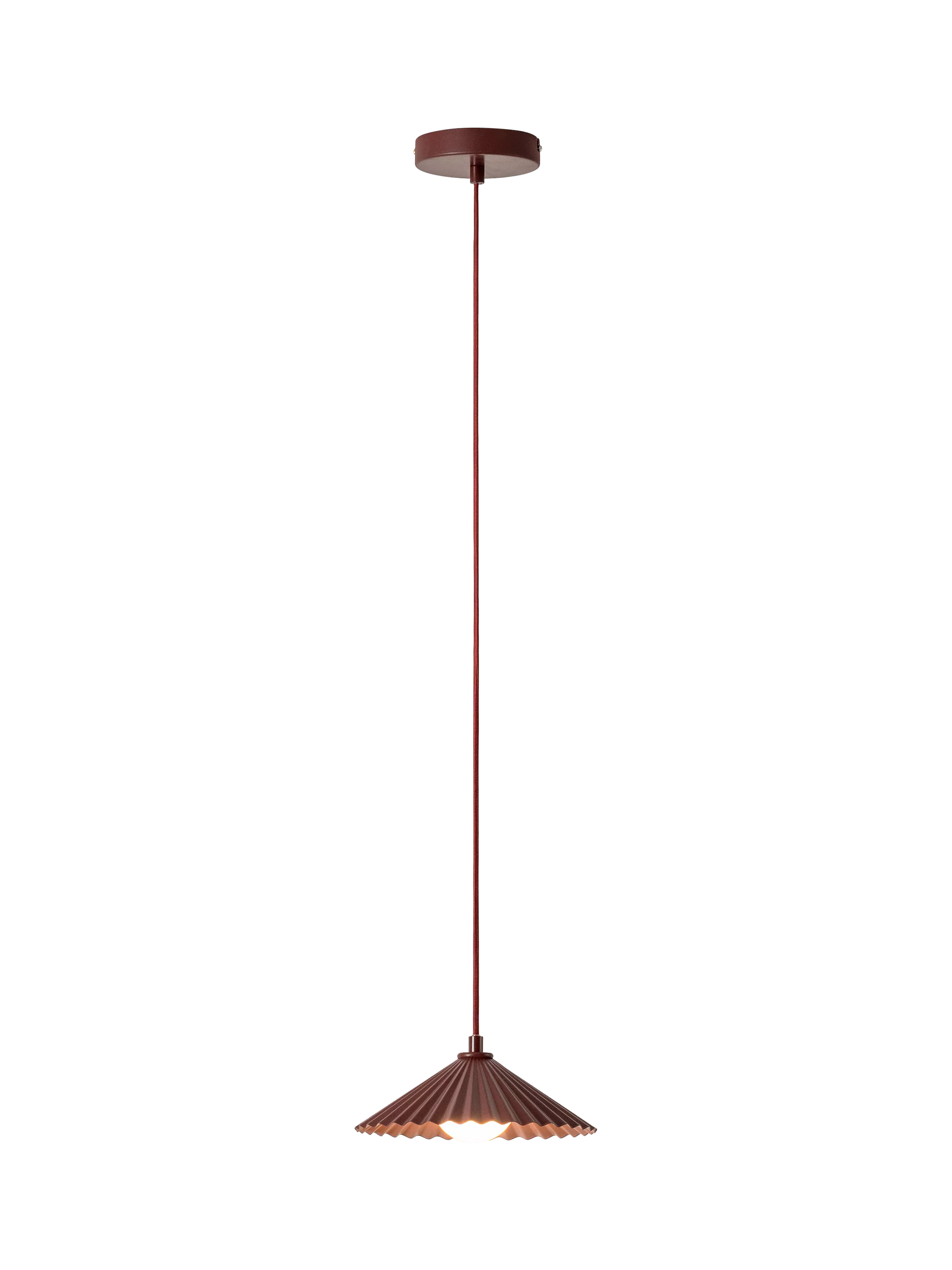 houseof Small Pleat Pendelleuchte mit fliederfarbener Auskleidung - Britisches Produkt