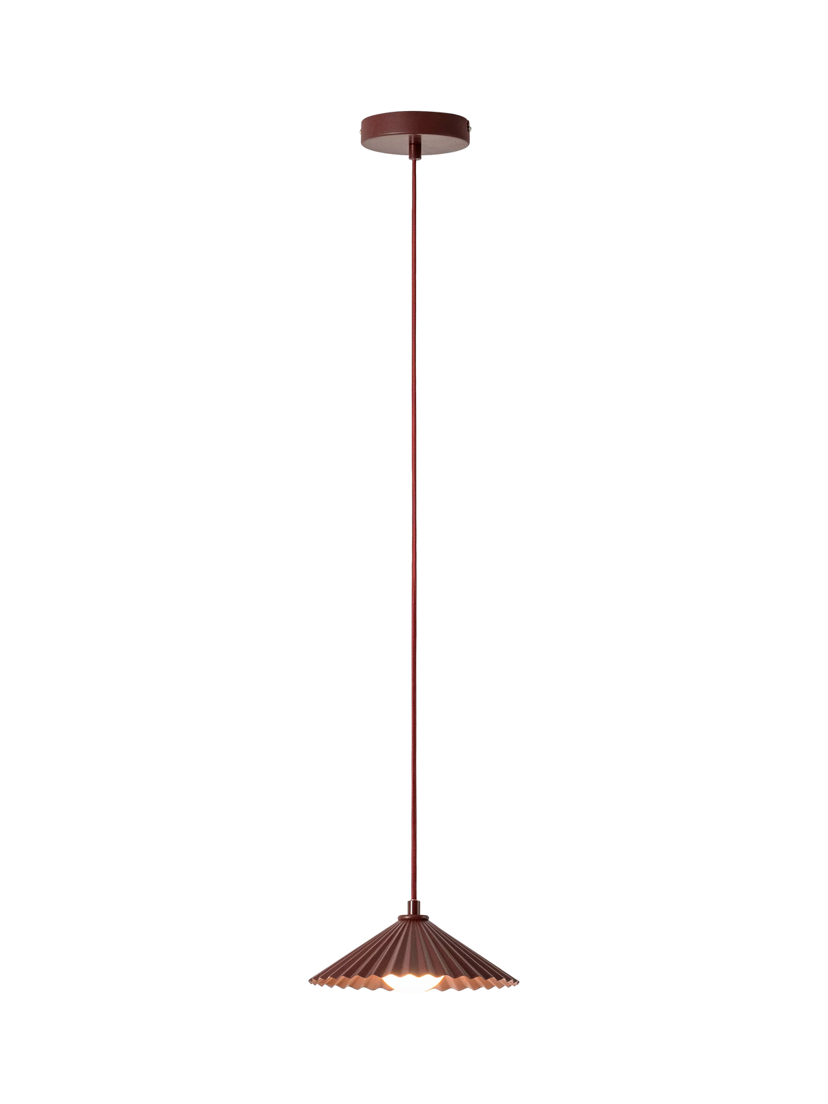 houseof Small Pleat Pendelleuchte mit fliederfarbener Auskleidung - Britisches Produkt