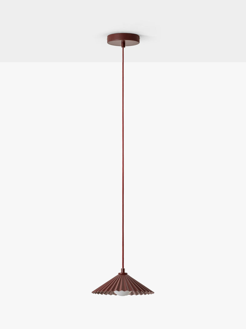 houseof Small Pleat Pendelleuchte mit fliederfarbener Auskleidung - Britisches Produkt