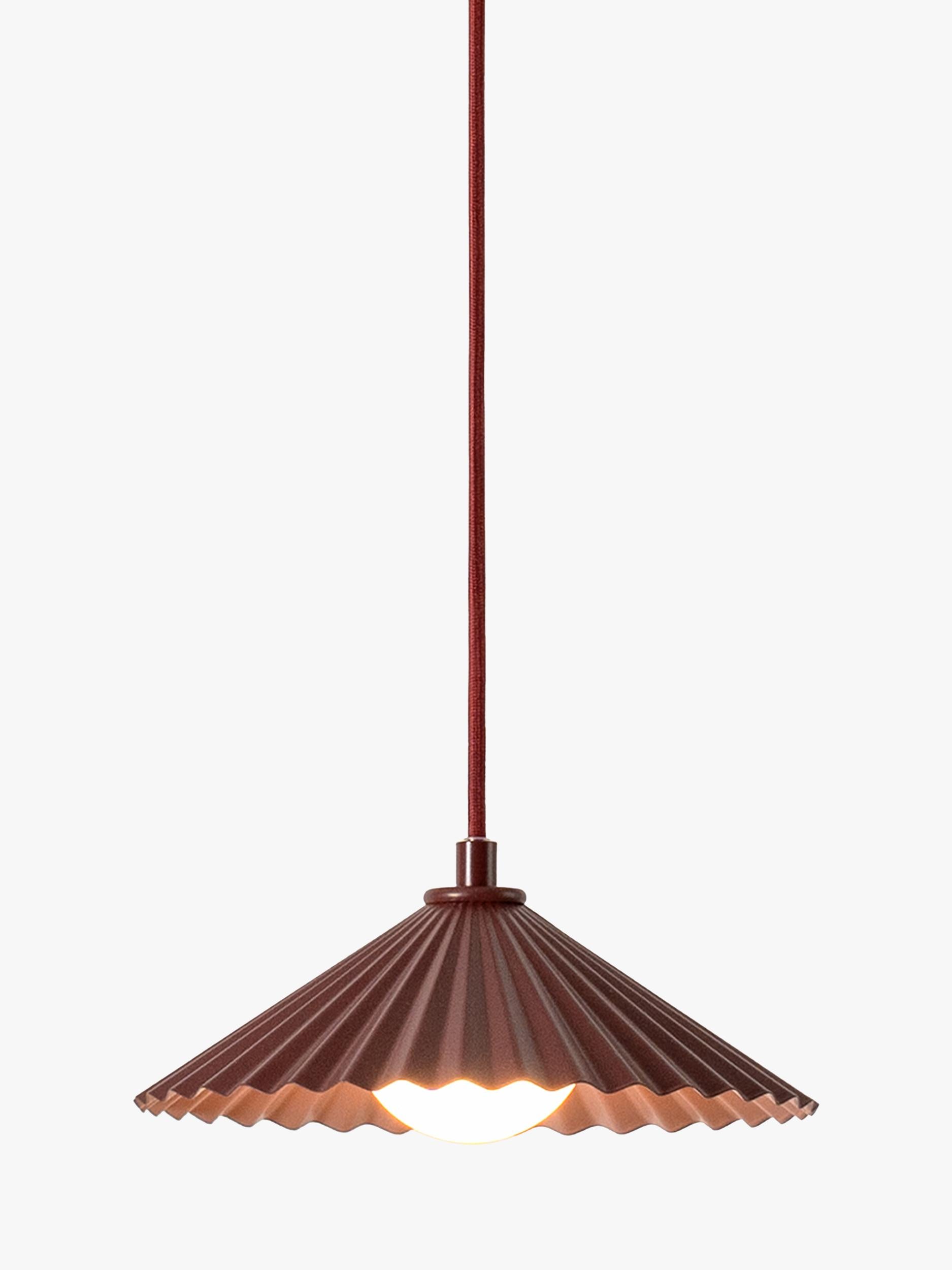 houseof Small Pleat Pendelleuchte mit fliederfarbener Auskleidung - Britisches Produkt