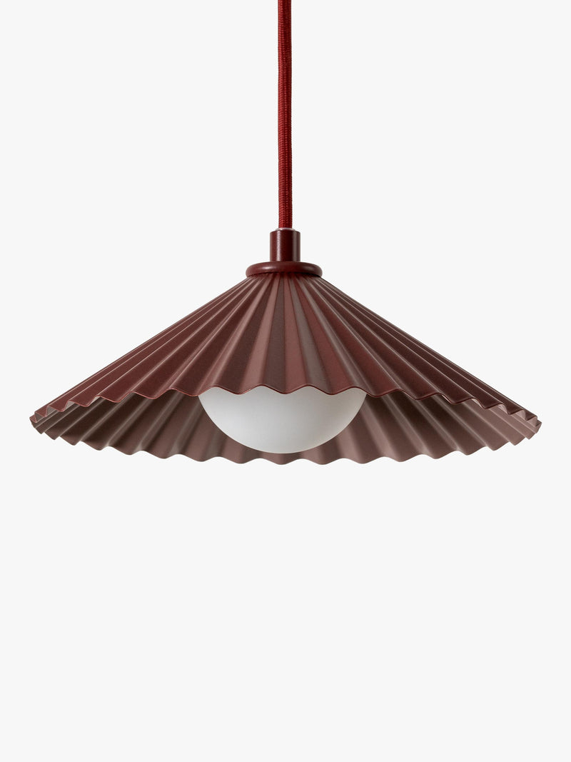houseof Small Pleat Pendelleuchte mit fliederfarbener Auskleidung - Britisches Produkt