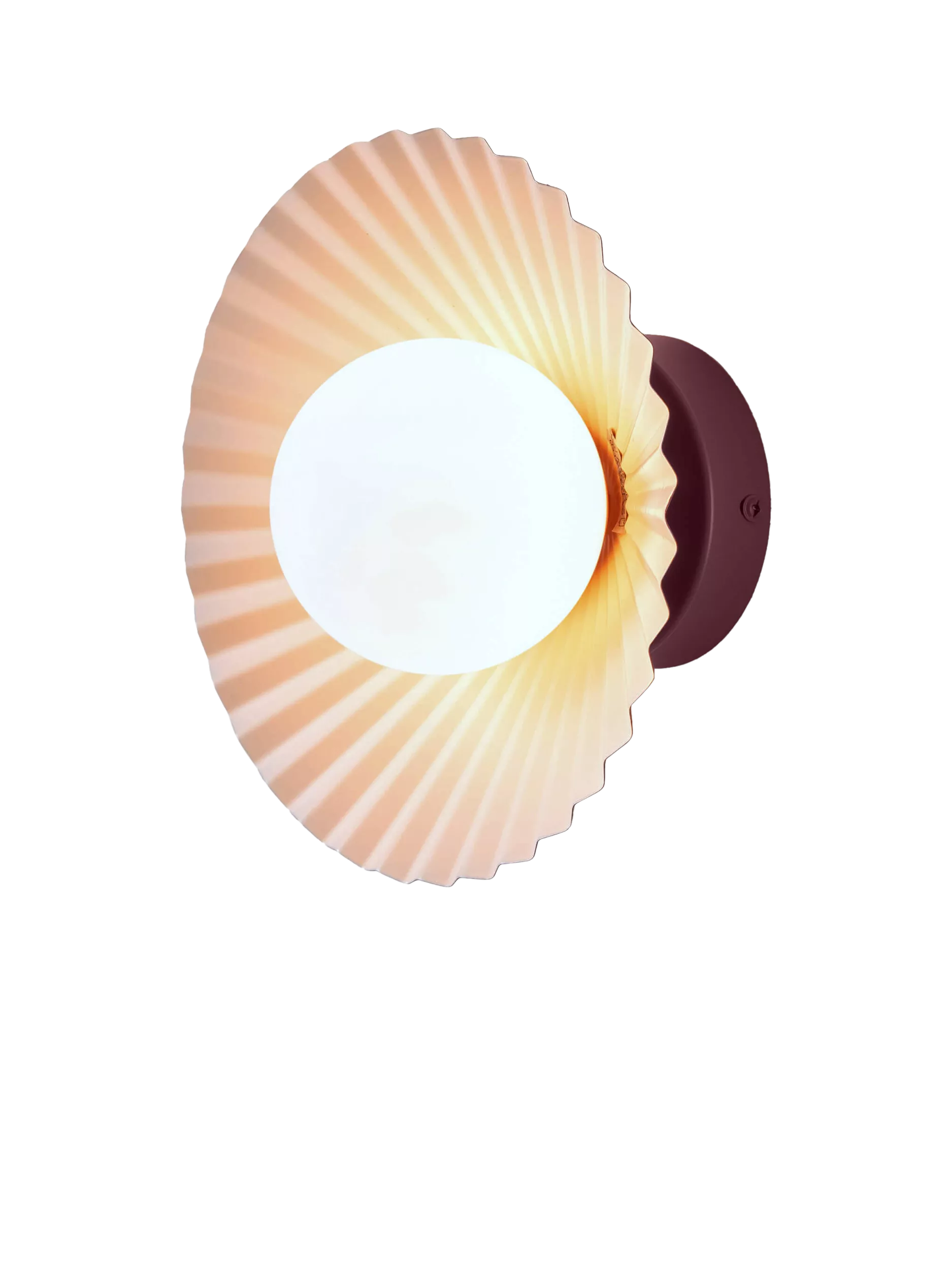 houseof Flush Pleated Wall Light Burgundy (British brand)