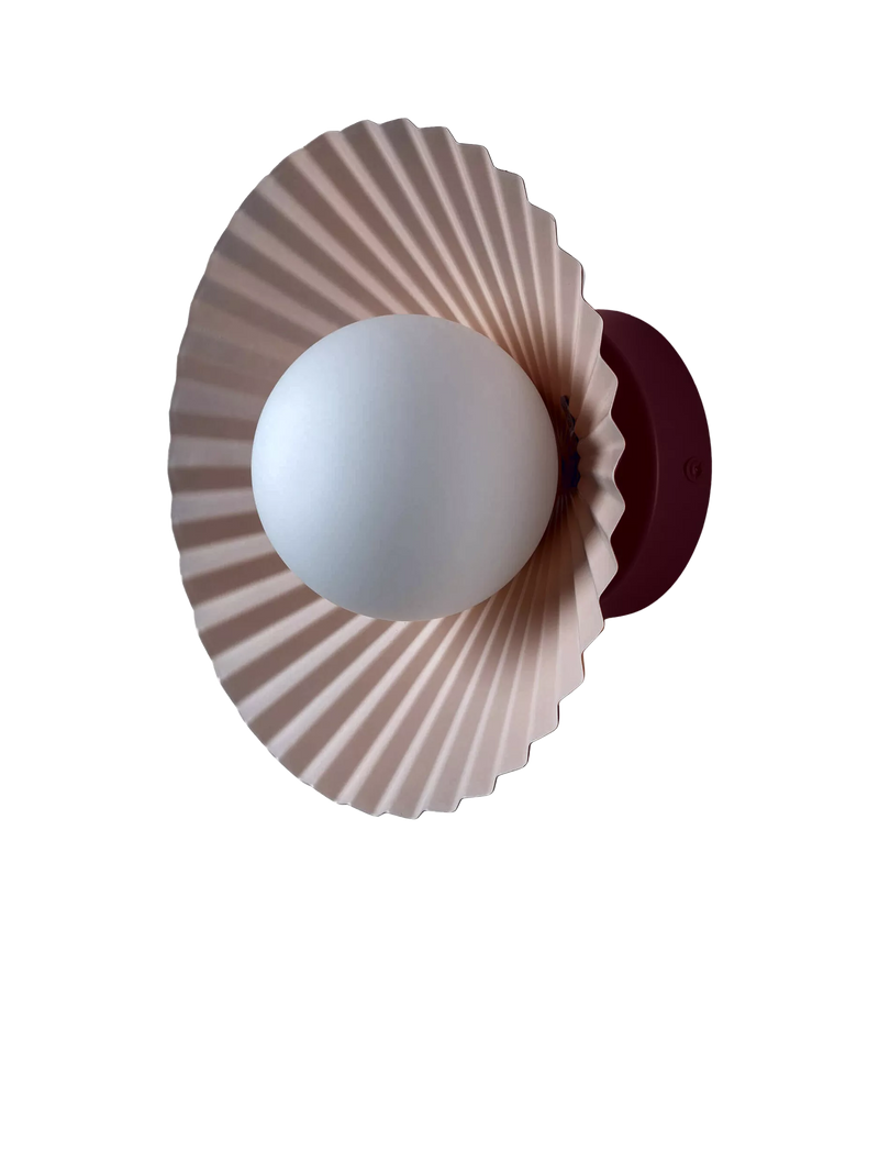 houseof Flush Pleated Wall Light Burgundy (British brand)