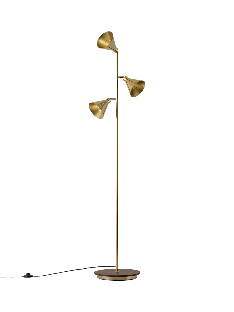 houseof Cone 3-Arm Floor Lamp brass - British product
