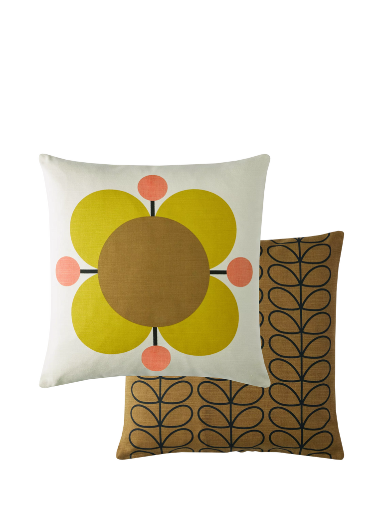 Orla Kiely Atomic Flower Cushion, Primrose