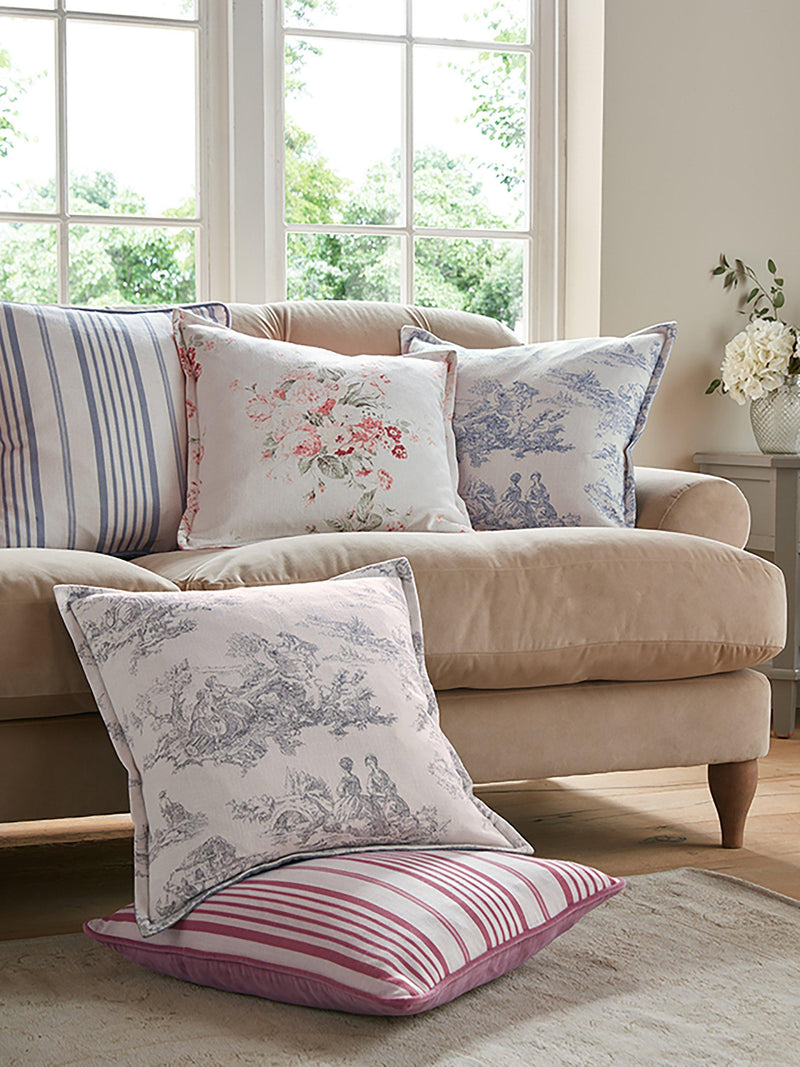 Cabbages & Roses Country Toile cushion 50x50cm, imported from the UK