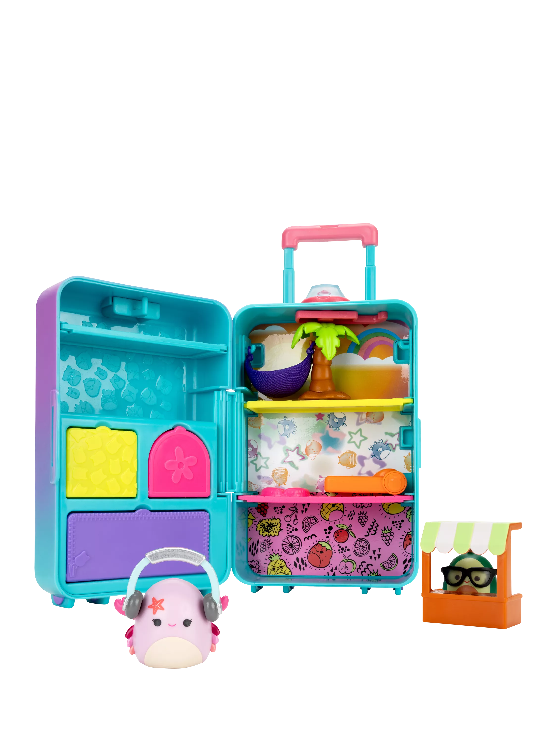 Squishmallows Squish-a-longs luggage playset, UK version