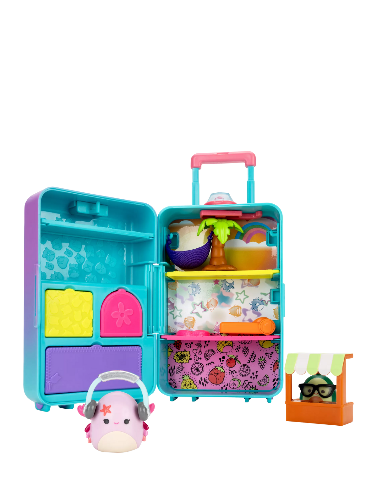 Squishmallows Squish-a-longs luggage playset, UK version