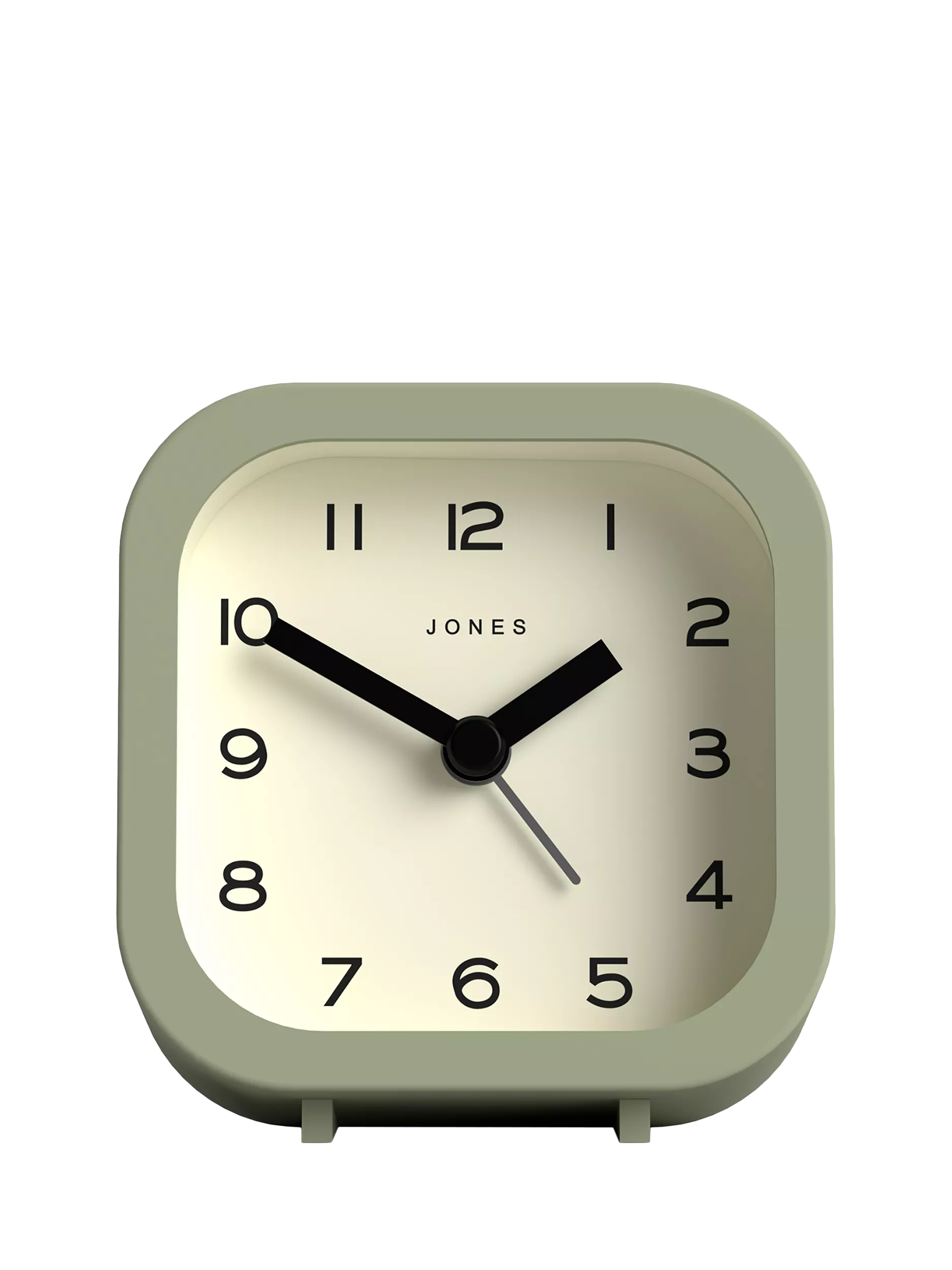 Jones Clocks Bob Analogue Alarm Clock, Modern Green