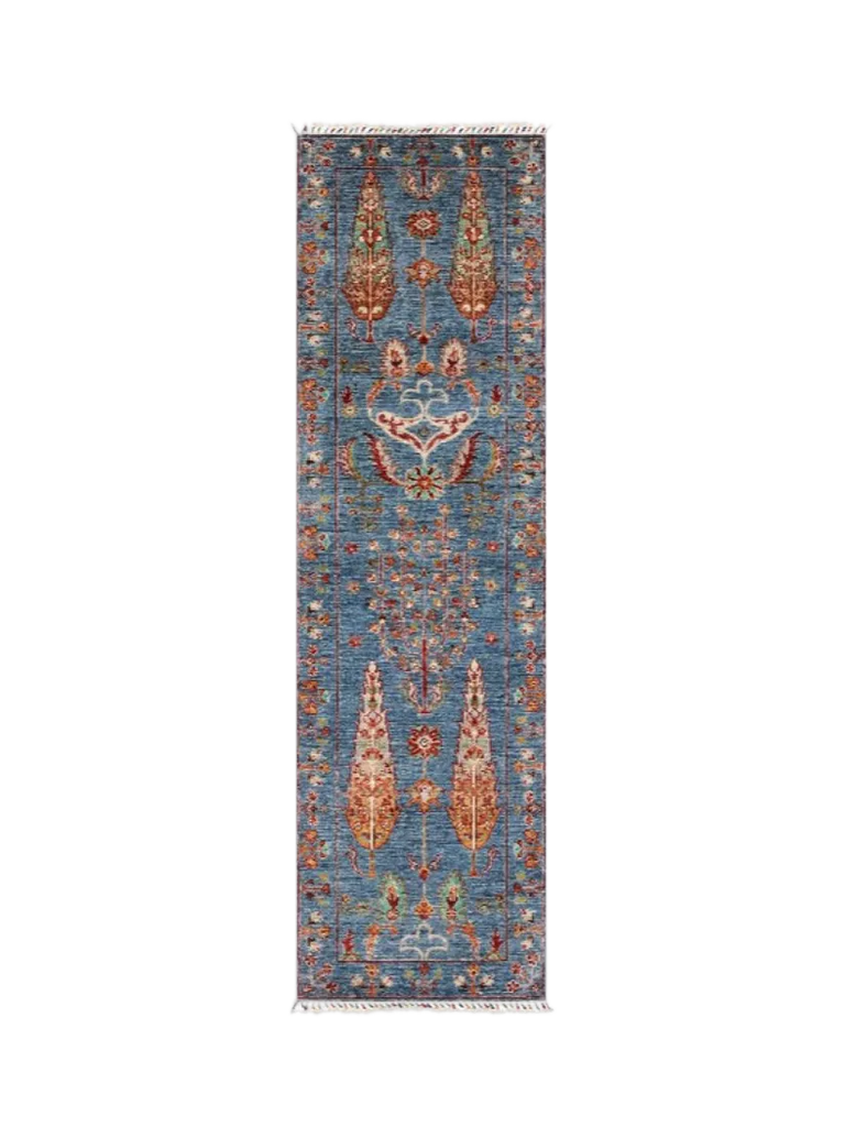 Gooch Oriental Pictorial Runner Rug, Blue, L243 x W70 cm