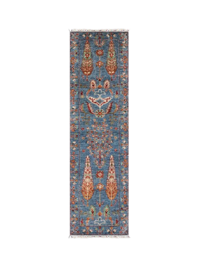 Gooch Oriental Pictorial Runner Rug, Blue, L243 x W70 cm