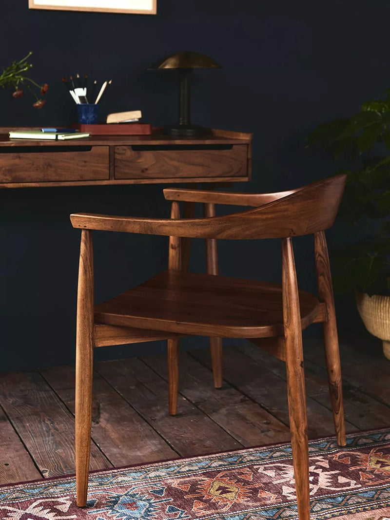 Swoon Olsen dining chair acacia wood, imported from the UK