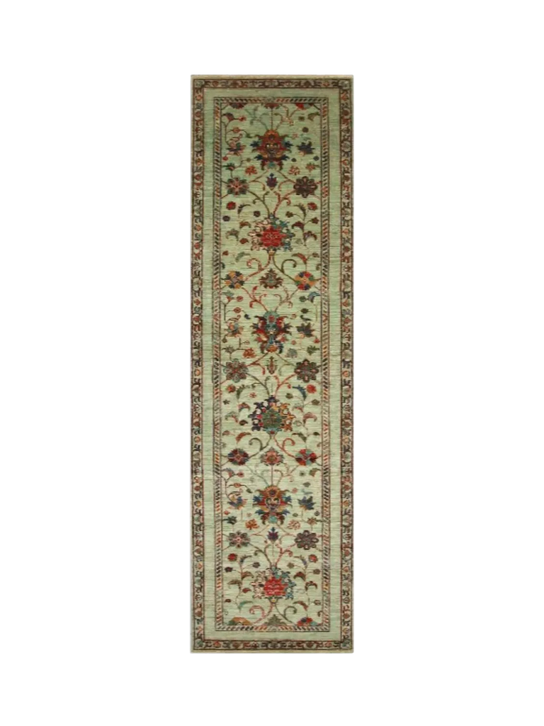 Gooch Oriental Sultani Runner Rug, Green, L293 x W83 cm