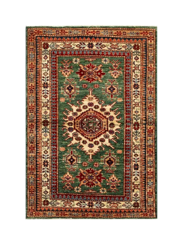 Gooch Oriental Supreme Kazak Rug, Green, L119 x W83 cm