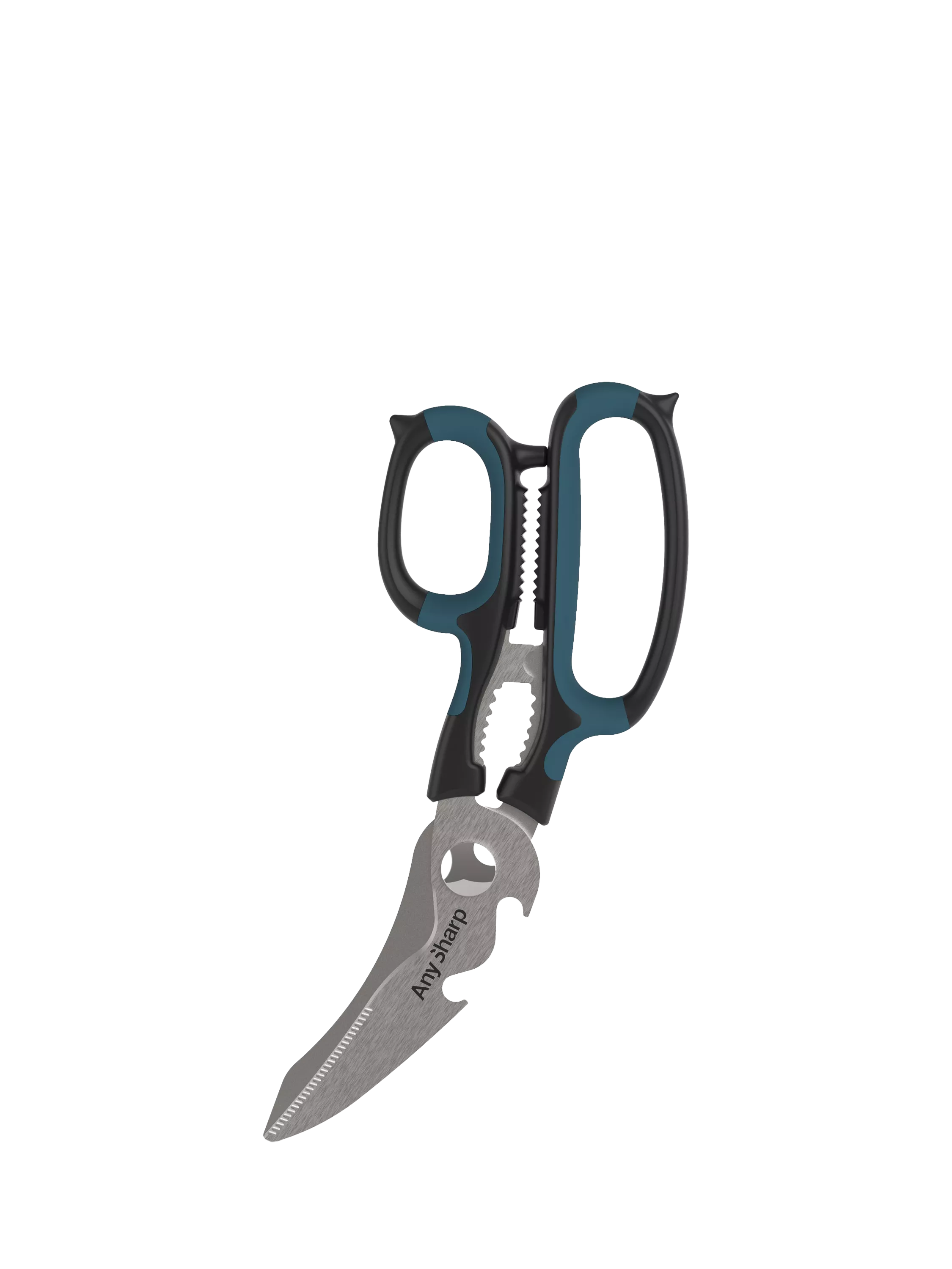 AnySharp 5-in-1 multi-purpose scissors with steel blades and built-in tools, UK version
