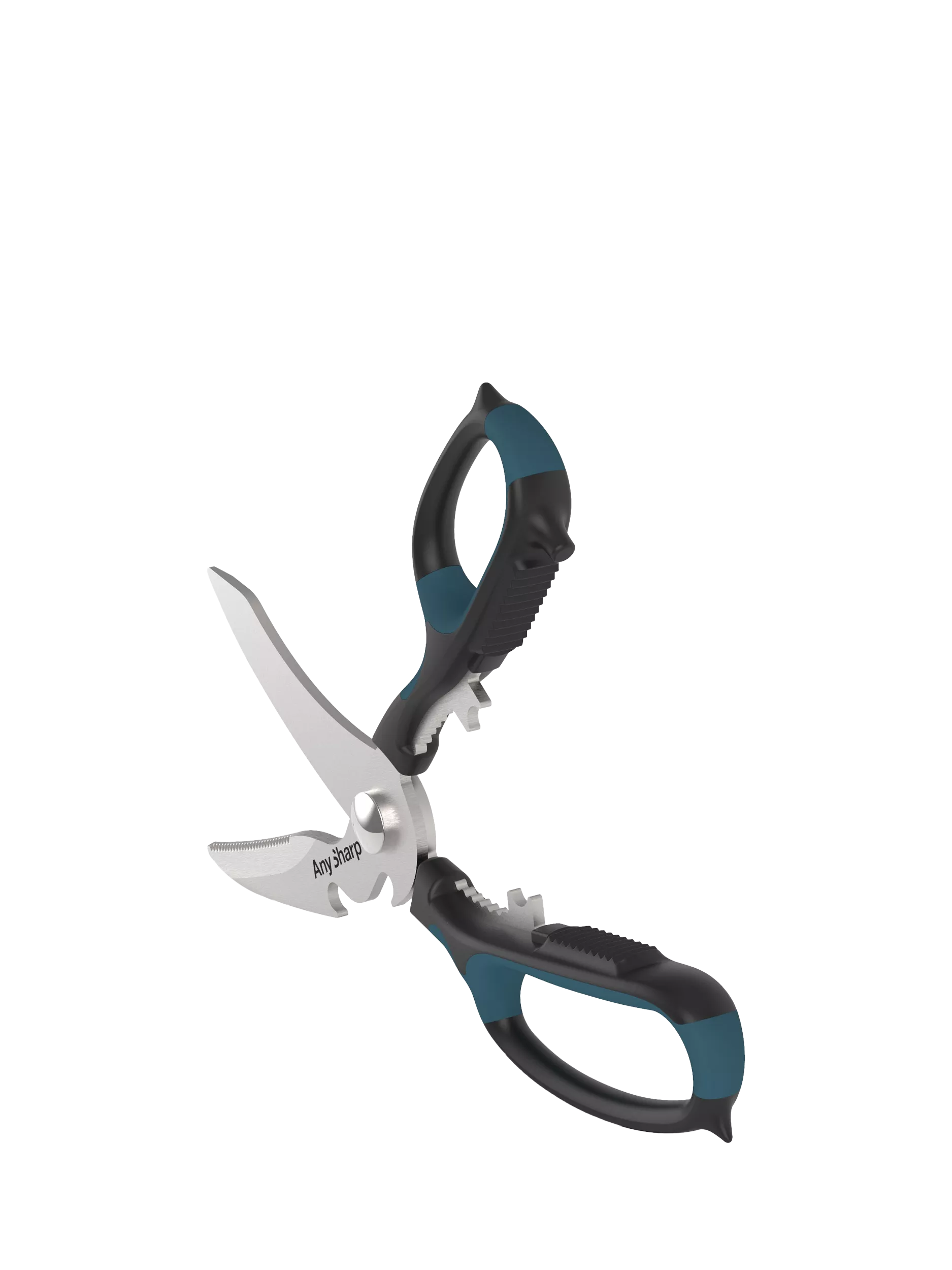 AnySharp 5-in-1 multi-purpose scissors with steel blades and built-in tools, UK version