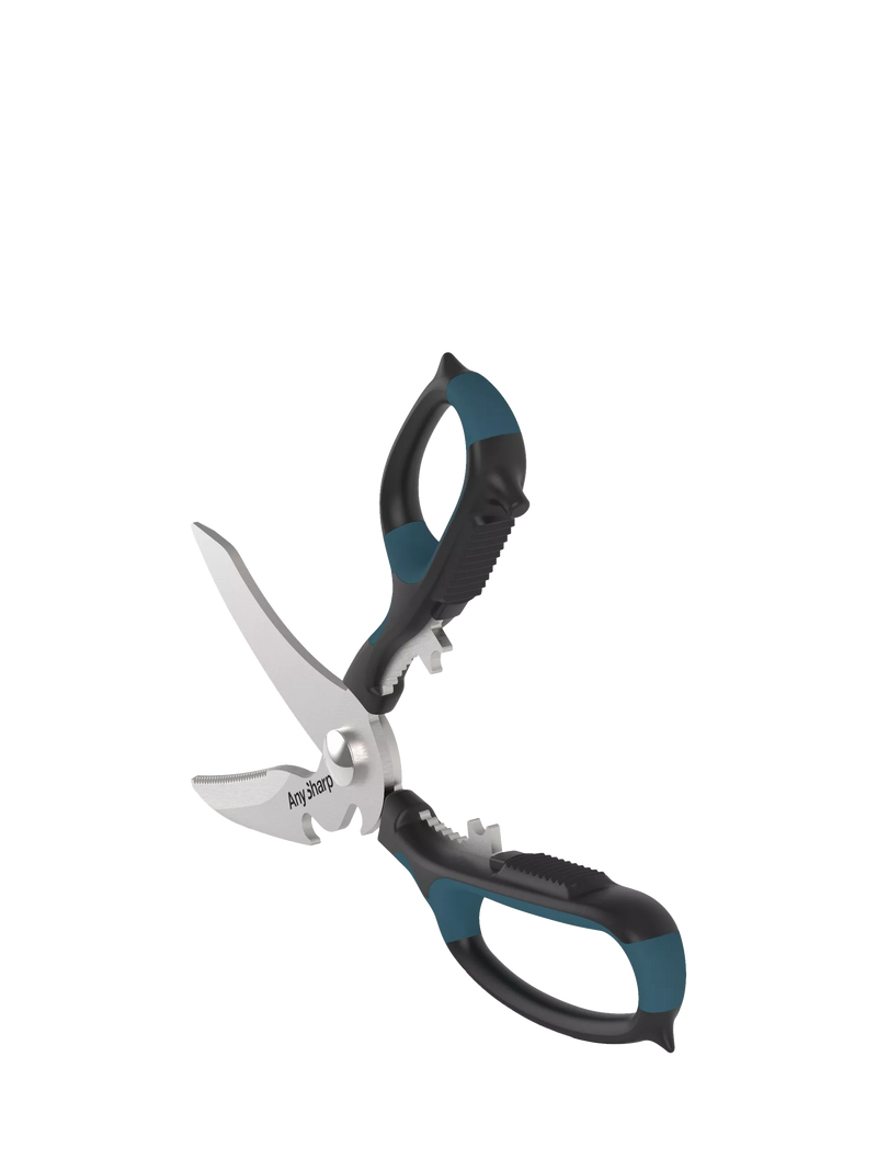 AnySharp 5-in-1 multi-purpose scissors with steel blades and built-in tools, UK version