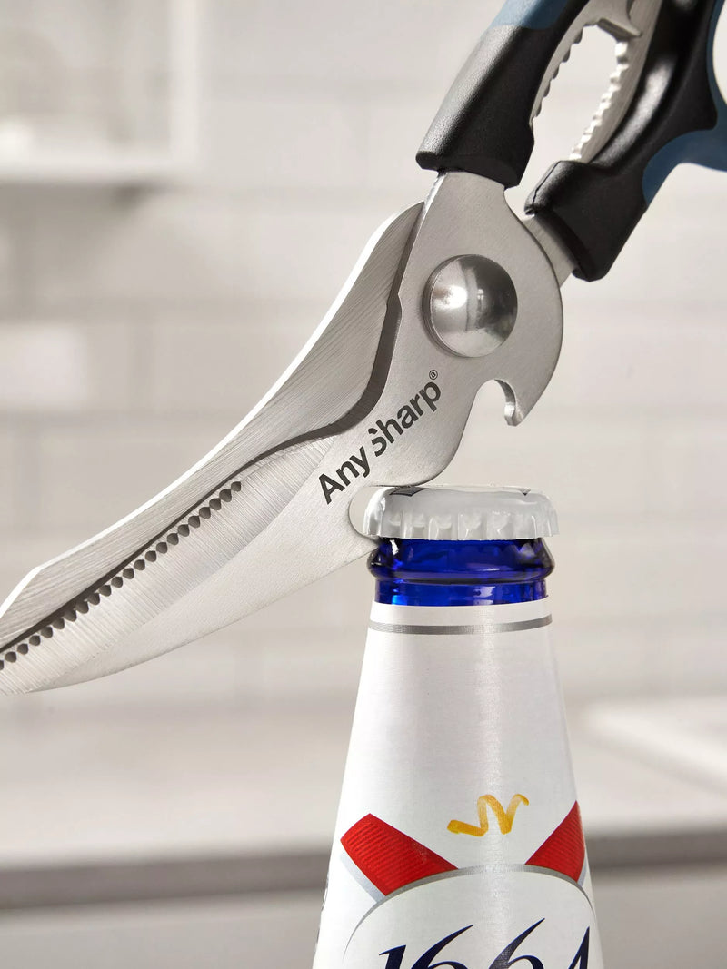 AnySharp 5-in-1 multi-purpose scissors with steel blades and built-in tools, UK version