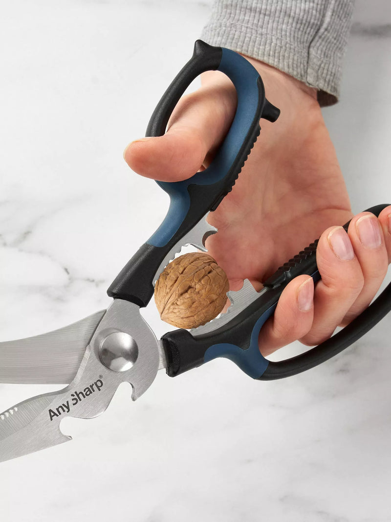 AnySharp 5-in-1 multi-purpose scissors with steel blades and built-in tools, UK version