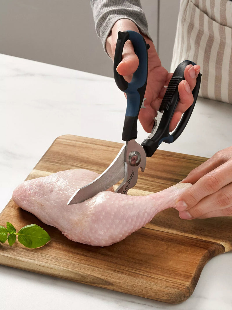 AnySharp 5-in-1 multi-purpose scissors with steel blades and built-in tools, UK version
