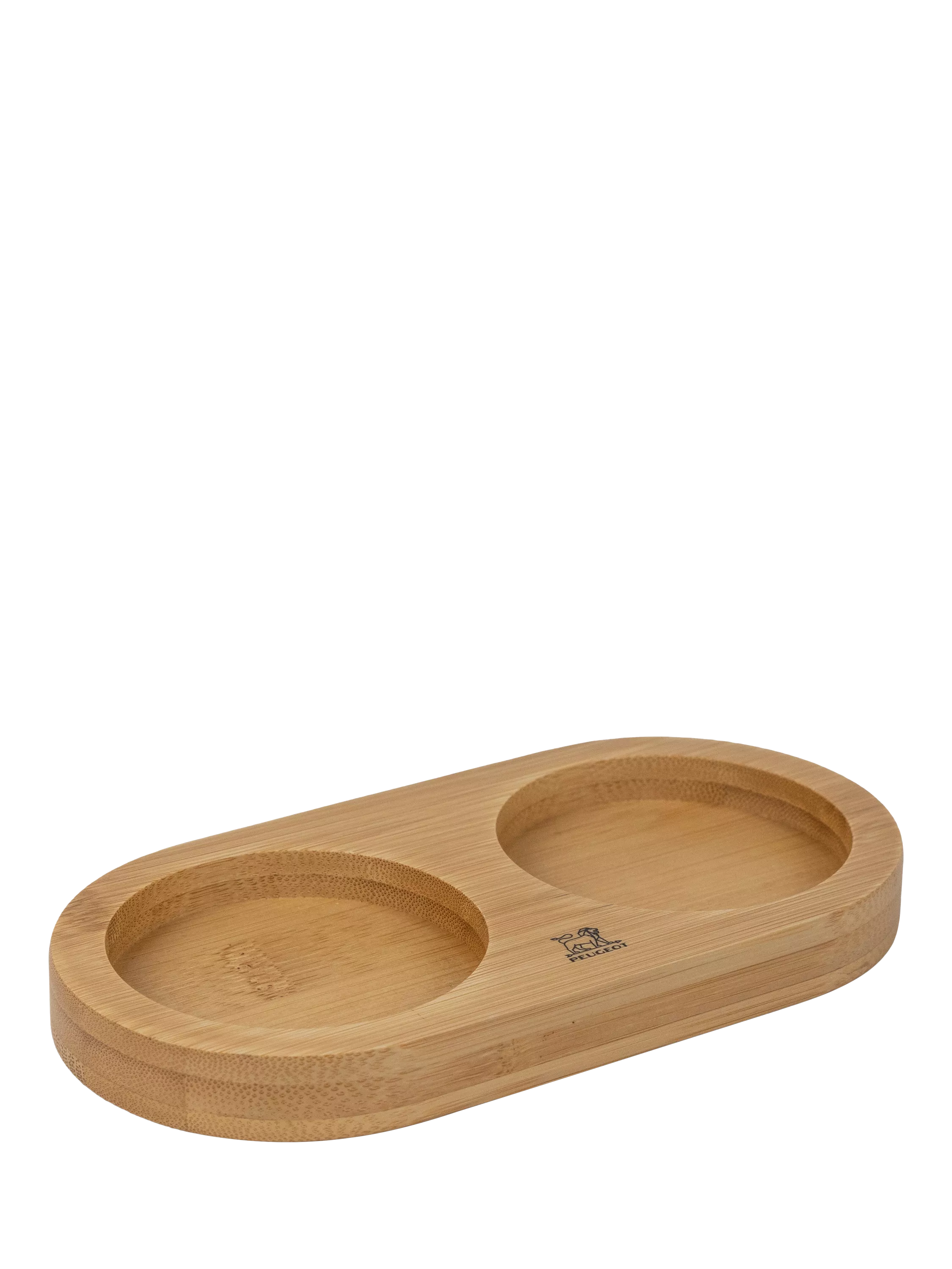 Peugeot Linea Salt & Pepper Mill Bamboo Tray, Natural