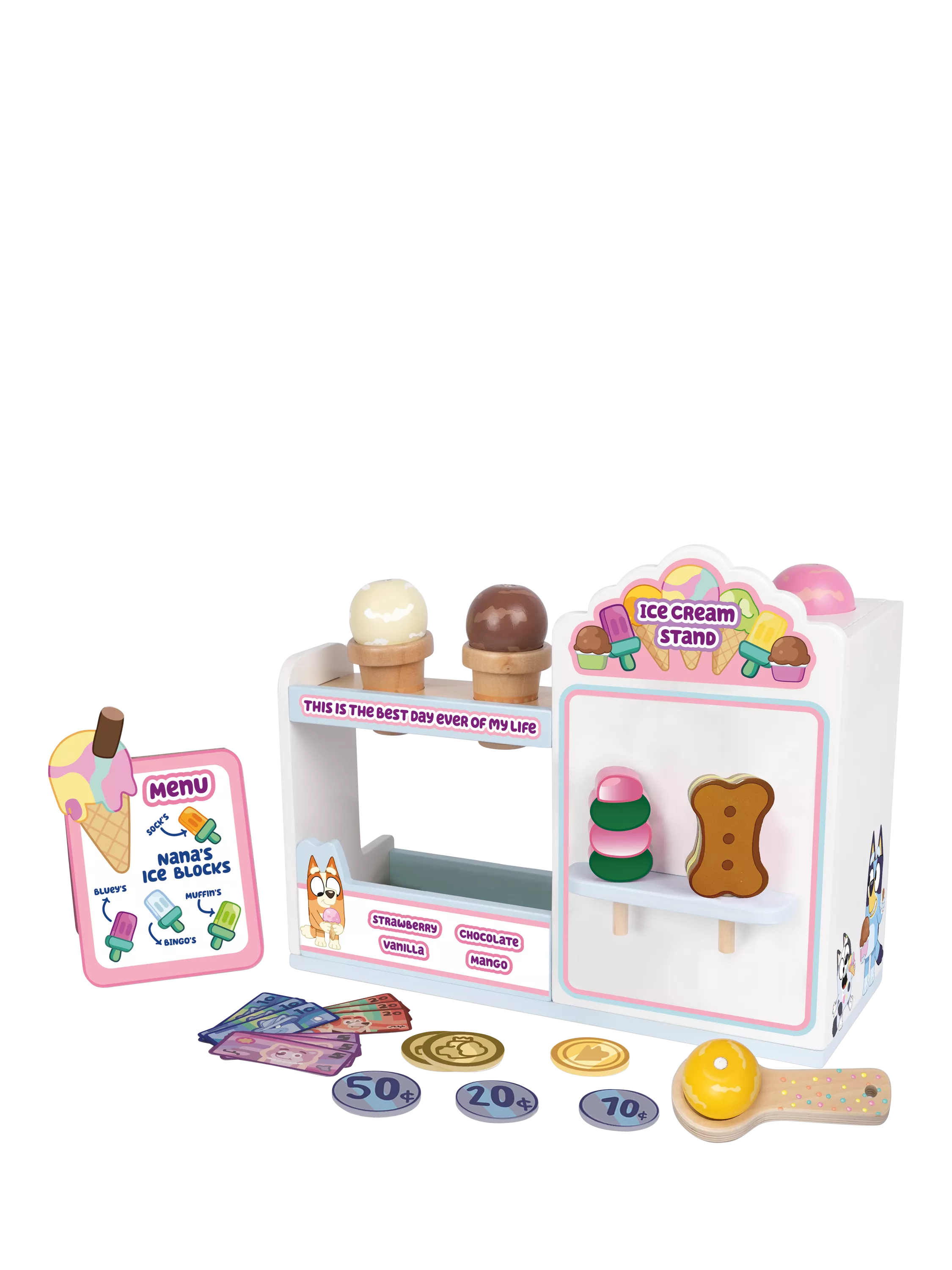 Bluey Ice Cream Playset wooden pretend food (British brand)